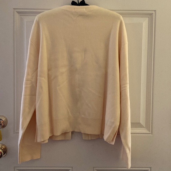 Joan Vass Tie-Front Cardigan Sweater/100% Cotton/Yellow/Size 3/NEW/REDUCED PRICE - Picture 2 of 3